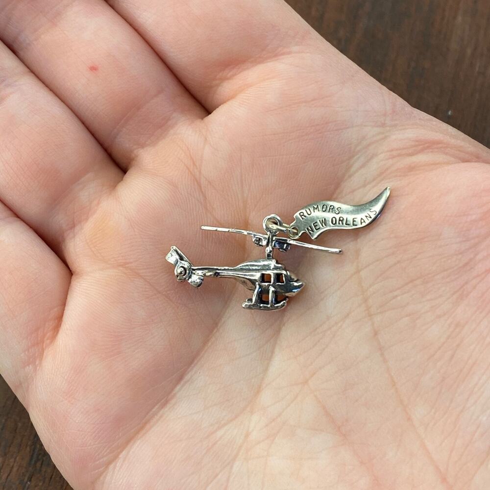Vintage 925 Sterling Silver "Rumors New Orleans" Helicopter Moves Pendant Charm